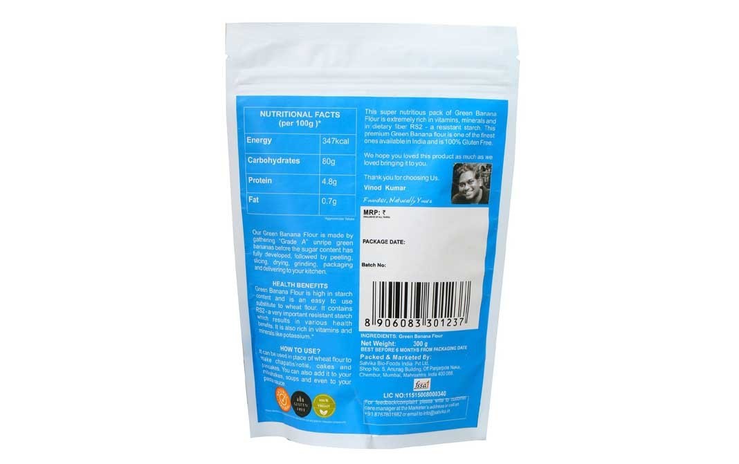 Naturally yours Gluten Free Green Banana Flour   Pack  300 grams